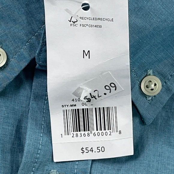 Banana Republic Soft Wash Short Sleeve Button Down Shirt Mens Medium READ - Picture 4 of 8